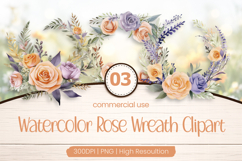 Rose Wreath Clipart PNG Product Image 1