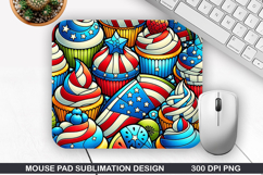 Ice Cream Mouse Pad Sublimation, 4th Of July Mouse Pad PNG Product Image 1