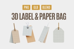 3D Label &amp; Paper Bag Icons Pack 02 Product Image 1