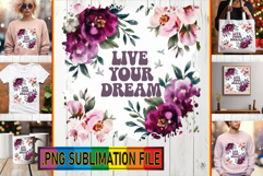 Joyful TOTE BAG Gift Magic PNG, Flower Quote Product Image 1