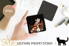 Mushrooms Magnet, Celestial Magnet PNG, Night Magnet Product Image 1