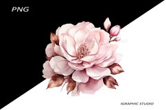 Watercolor Pink Magnolia Clipart Product Image 1