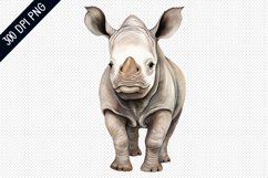 Cute Cartoon Rhino Sublimation - Rhino Sublimation Design Product Image 1
