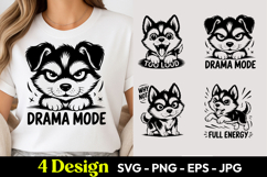 Drama Mode Husky SVG PNG Product Image 1