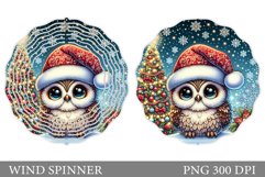 Cute Owl Wind Spinner. Christmas Wind Spinner Sublimation Product Image 1