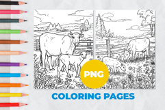 Cows in the meadow Coloring Pages | Coloring book Product Image 1