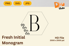 Fresh Initial Monogram - Modern Botanical Letters Product Image 1