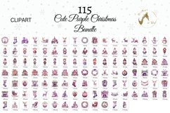 Cute Purple Christmas Clipart Bundle Scandinavian art Product Image 2
