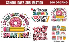 100 Days Of School Sublimation PNG Product Image 1