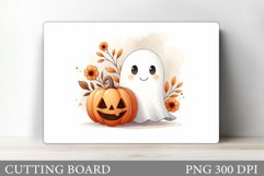 Fall Ghost Cutting Board. Cute Ghost Cutting Board Design Product Image 1