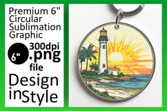 Landscape Keychain - Round Sublimation Design Product Image 1