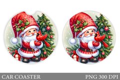 Cute Gnome Car Coaster. Christmas Car Coaster Sublimation Product Image 1