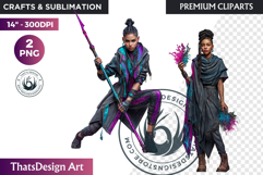 Urban Neon Witch Sublimation Graphics, Cyberpunk PNG Product Image 1