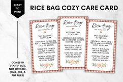Printable Rice Bag Care Card - Gingham 2 Product Image 1