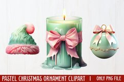 Pastel Christmas Sublimation Clipart, PNG Product Image 1