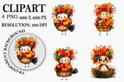 Whimsical Thanksgiving Clipart Watercolor PNG Product Image 1
