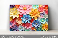 3D Flowers Cutting Board. Kitchen Cutting Board Sublimation Product Image 1