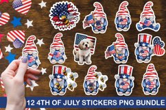 4th Of July Stickers PNG Bundle - 4th of july Gnome Product Image 1