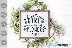 Just A Girl Who Loves Flowers SVG Cut Files/ Boho Girl SVG Product Image 3
