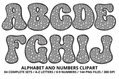 Polka Dots Alphabet Letters &amp; Numbers Clipart PNG 300DPI Product Image 2