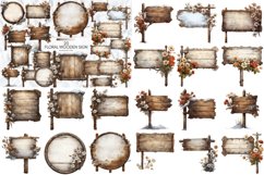 Christmas Wooden Signs Clipart Mega Bundle Product Image 5