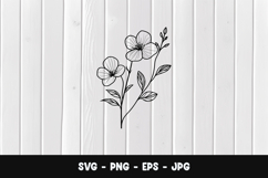 Tiny Branch Flower SVG PNG Product Image 1