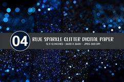 Blue Sparkle Glitter Digital Paper Product Image 1
