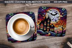 Homes Coaster Sublimation, Halloween Coaster PNG Design Product Image 1