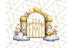 Princess Castle Clipart PNG, Enchanted Garden Artwork Product Image 4