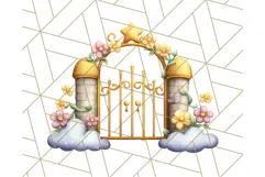 Princess Castle Clipart PNG, Enchanted Garden Artwork Product Image 4