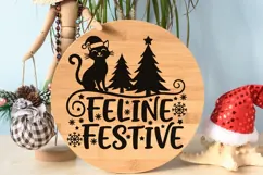 Feline Festive Svg, Funny Cat Christmas Svg, Cat Lover Svg. Product Image 9