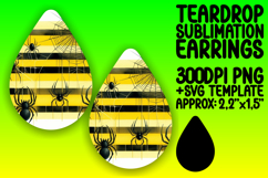 Whimsical Teardrop Earrings Design PNG , Halloween Product Image 1