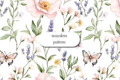Wildflowers Digital Paper , Flowers Scrapbook, Meadow paper Product Image 1
