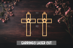 24 Cross Earrings Laser Cut SVG I Christian Cross Earrings Product Image 13
