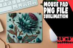 Cozy Mouse Mat Design Sublimation, 3D Flower Product Image 1