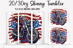 Man Skull Ride An American Flag - Sublimation Tumbler Design Product Image 1