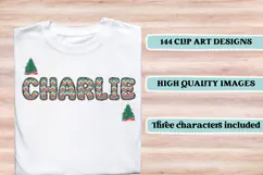 Christmas Alphabet png clipart, christmas letters doodle Product Image 6