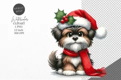 Christmas clipart, Dog clipart, Winter sublimation Product Image 1