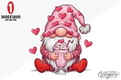 Valentine Gnome Sublimation Clipart - High Quality Design Product Image 1