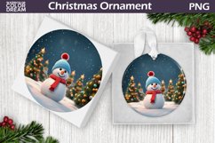 Cute Snowman Ornament PNG | 3D Christmas Ornament Product Image 1