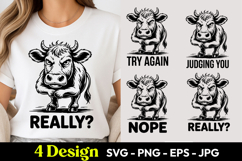 Cow Really Nope SVG PNG Product Image 1