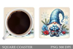 Christmas Gnome Coaster. Christmas Coaster Sublimation Product Image 1