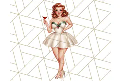 Vintage Glamorous Christmas Party Clipart PNG, Holiday Png Product Image 4