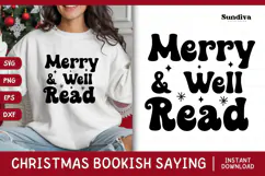Christmas Bookish Quote SVG | Merry & Well Read Product Image 1