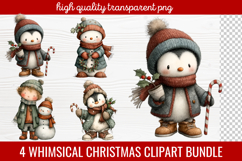 4 Whimsical Christmas Clipart | Cute Festive Holiday PNG Product Image 1