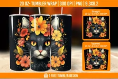 3D Cute Cat Tumbler Wrap Designs, Sublimation Wrap Product Image 1