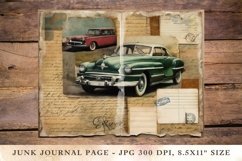 Printable Junk Journal Pages postcard car 2 Product Image 1