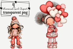 Whimsical Girl Clipart Watercolor PNG Product Image 1