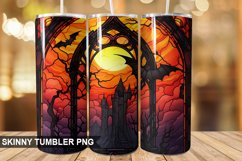 Stained Glass Halloween Bat PNG Tumbler Design Product Image 1