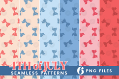 American 4th of July Coquette Bow Seamless Pattern Bundle Product Image 1